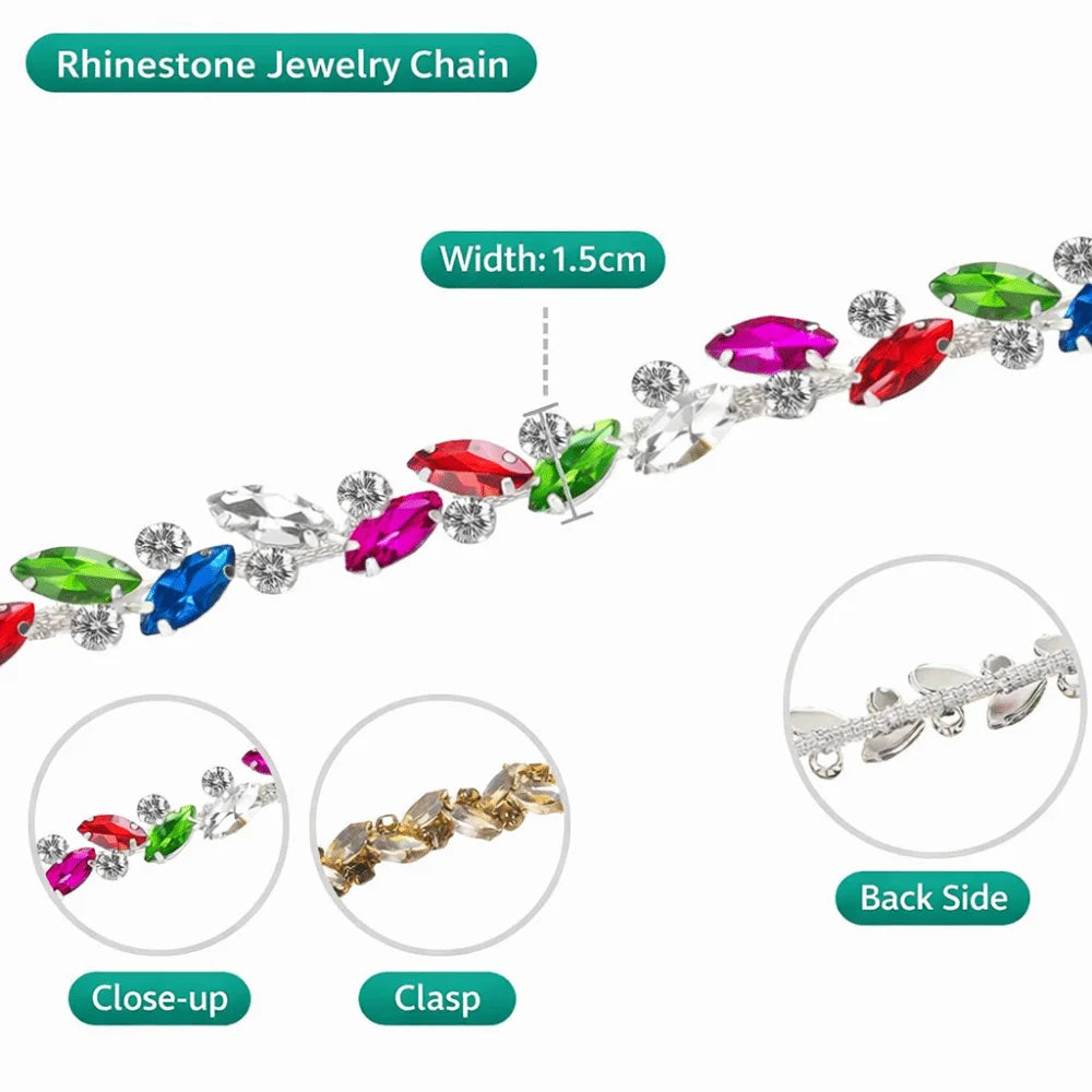 1 Yard Crystal Rhinestone Chain – DIY Diamond Trim Ribbon