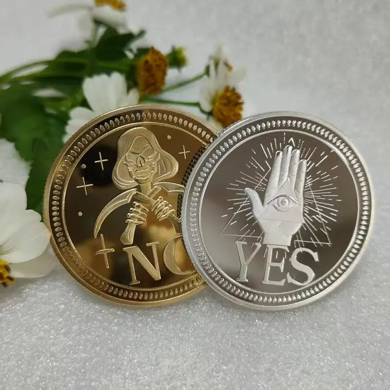 Vintage Yes/No Decision Coin – Antique Bronze Metal Collectible