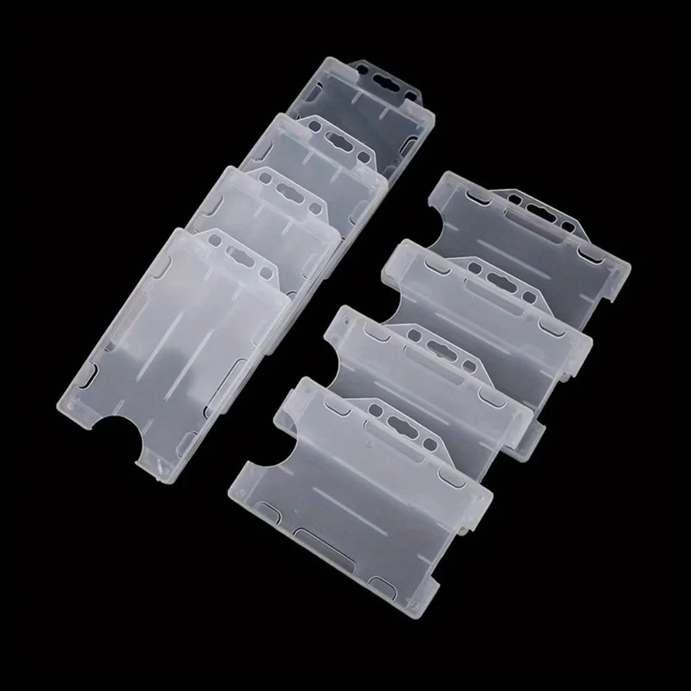 4pcs Double-Sided Hard Plastic ID Card Badge Holder Cases Badge Holder Case Nixie