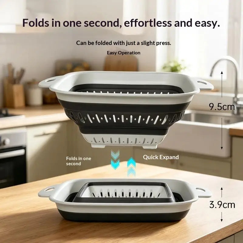 Collapsible Silicone Drainer Basket | Folding Washing Bowl Collapsible Drainer Basket Nixie