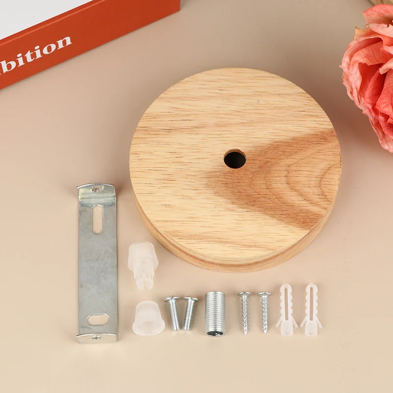 Wooden Ceiling Plate Lamp Base | 10/12cm Pendant DIY Chandelier Lamp Base Fitting Nixie A2 10cm