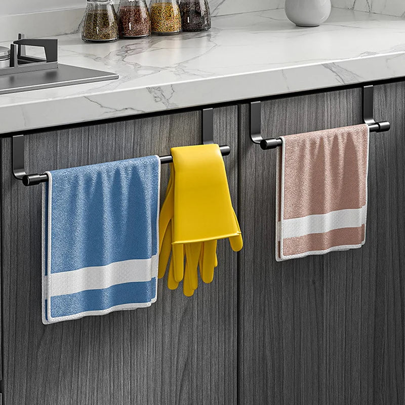 Wall-Mounted Cabinet Towel Rack – No-Drill Dishcloth Holder Cabinet Towel Rack Nixie