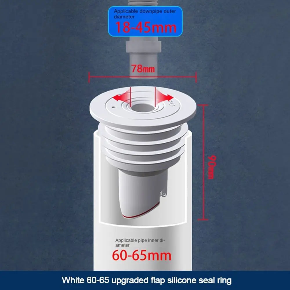 Floor Drain Seal Plug – Odor & Pest Blocking Pipe Ring Drain Seal Plug Nixie white-60-65mm