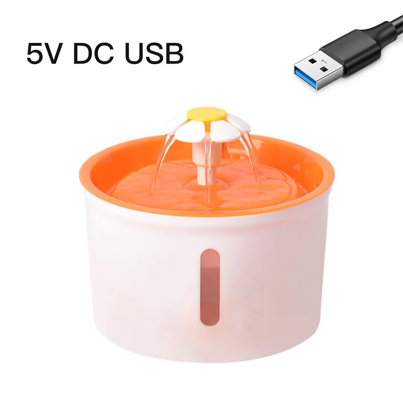 1.6L Auto Cat Water Fountain with Filter | Pet Water Dispenser Pet Water Fountain Nixie ORANGE