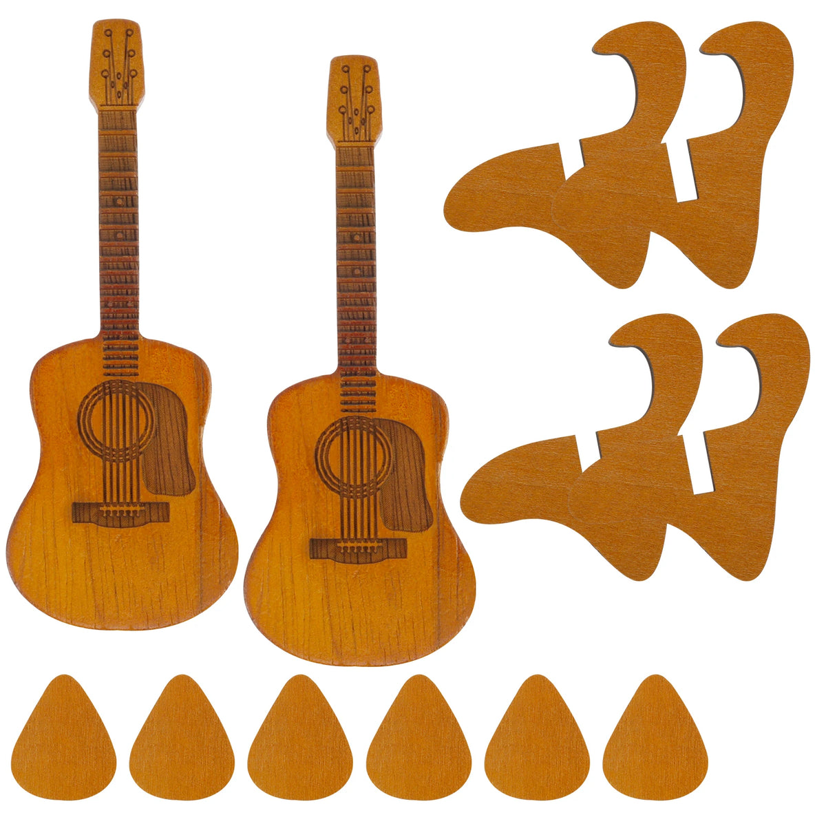 Bamboo Guitar Pick Case Holder with Stand – Set of 2 Guitar Pick Holder Nixie 2