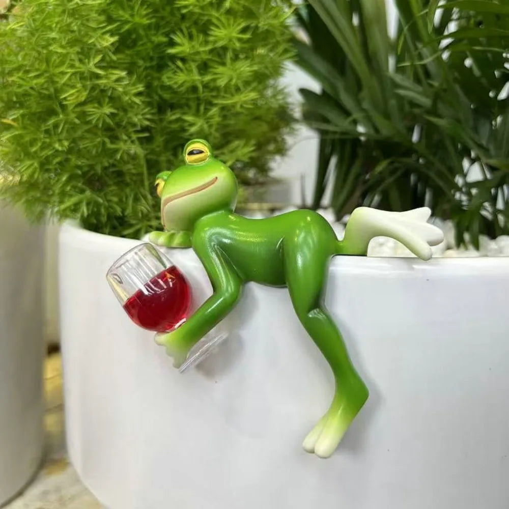 Resin Frog Figurine – Pot Edge & Fish Tank Hanging Ornament Decorative Figurine Nixie