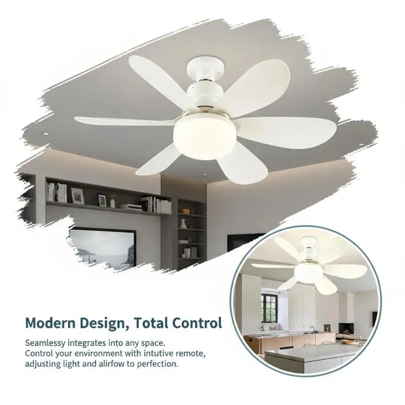 E27 LED Ceiling Fan Light Dimmable Remote Control 2-in-1 Ceiling Fan Light Nixie