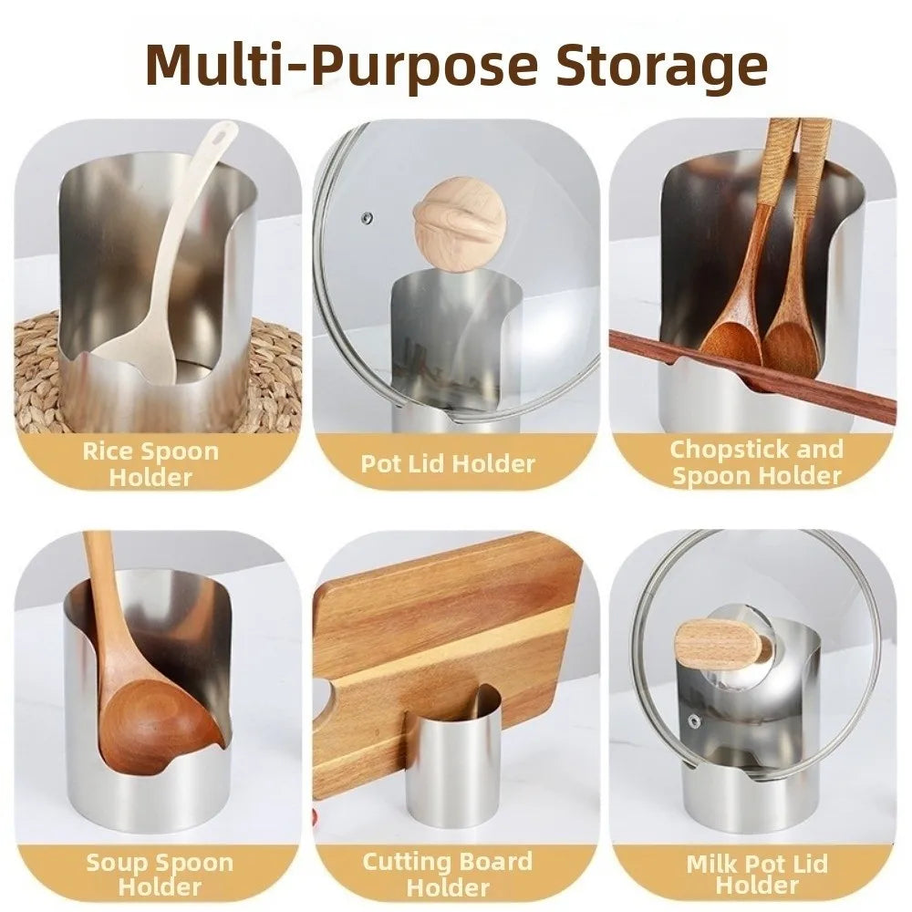 Stainless Steel Utensil & Spoon Holder Rack – Kitchen Organizer Utensil Holder Rack Nixie