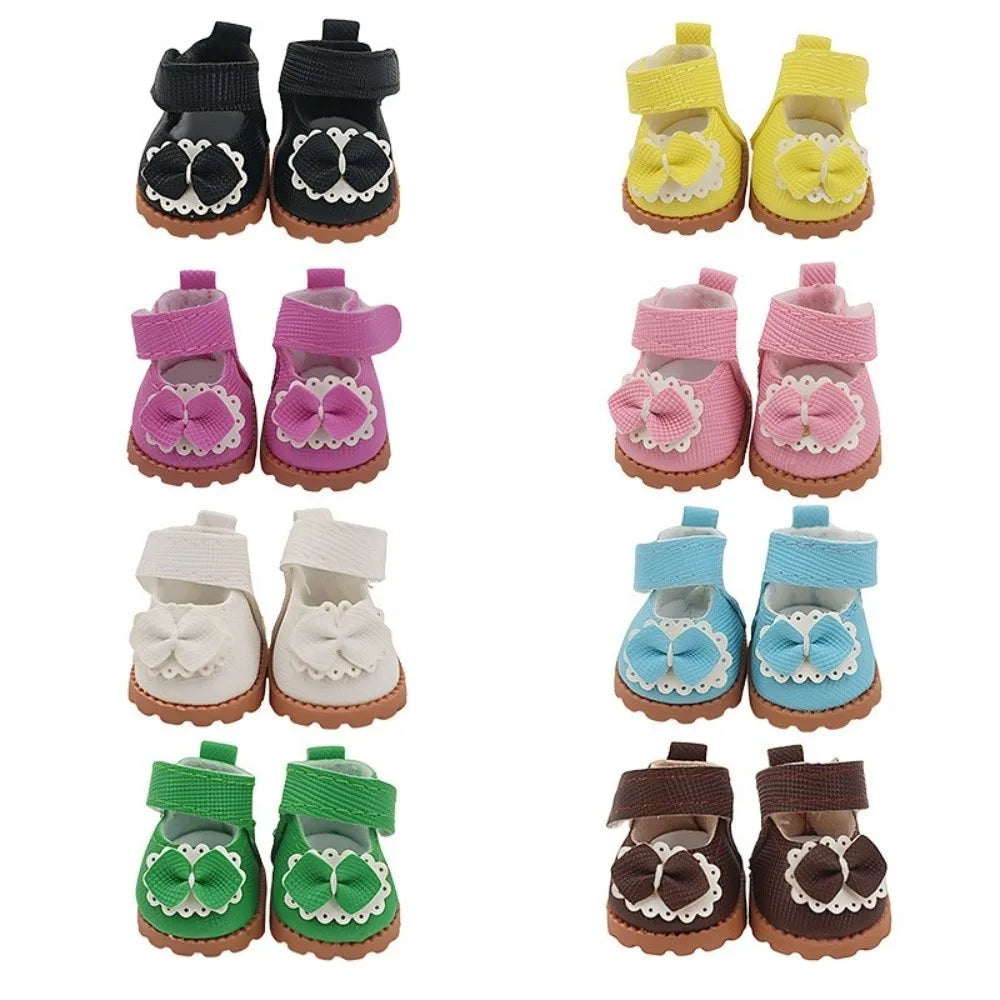 Bow Tie PU Leather Doll Shoes for 17cm Cotton Dolls – 1/6 Doll Accessories Nixie