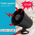 6-Tone 125dB Car Siren Horn Speaker 12V 24V Universal Fit Car Siren Horn Nixie 12V