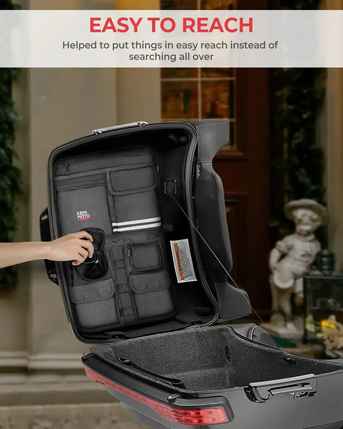 Tour Pack Lid Organizer Bag – Road King, Street & Road Glide Motorcycle Organizer Bag Nixie