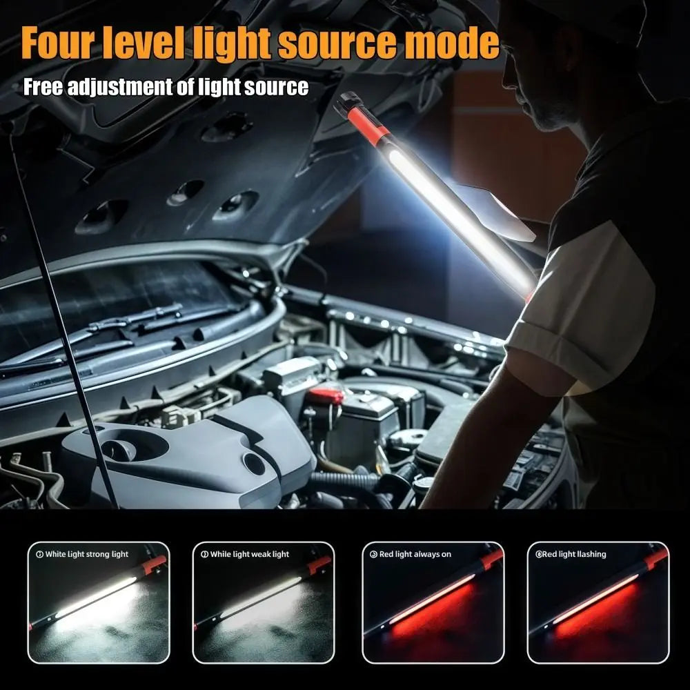 Magnetic LED Work Light Bar – IP65 Rechargeable, Digital Display