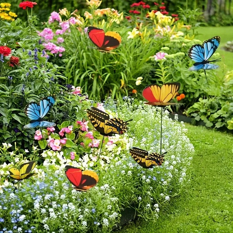 10pcs 3D Butterfly Garden Stakes – Yard & Flower Pot Decor Garden Decoration Stakes Nixie