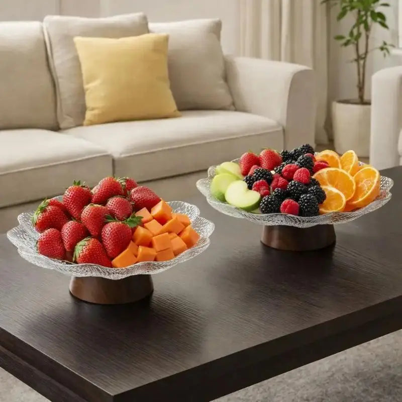 Elegant Footed Fruit Bowl Pedestal Plate – BPA-Free Plastic Pedestal Fruit Bowl Nixie