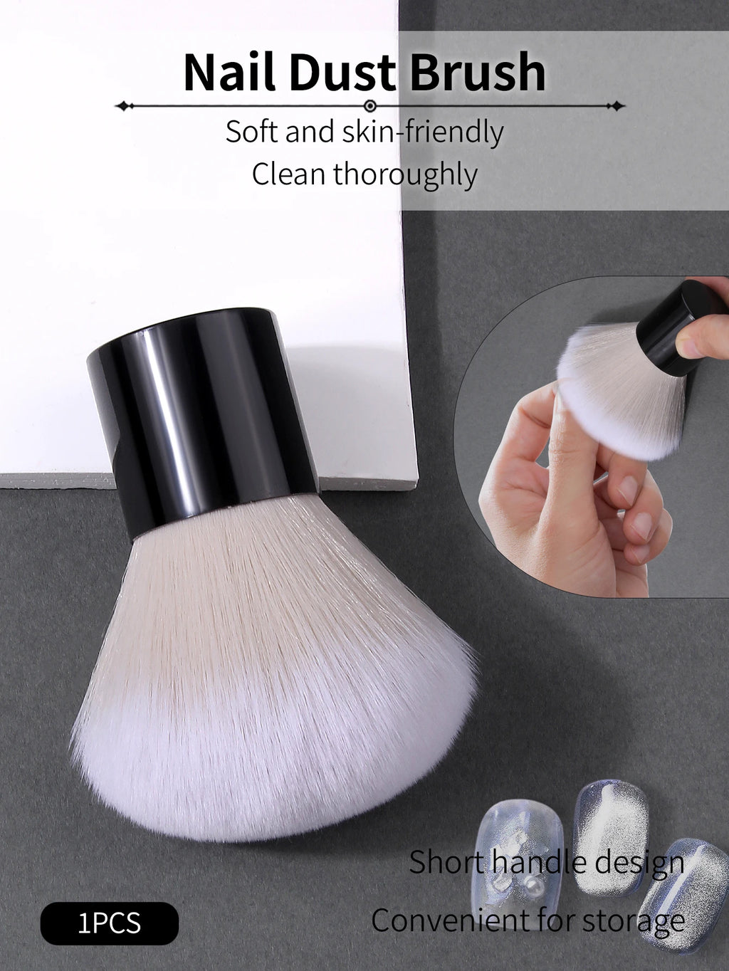 Mushroom Nail Dust Brush – Soft Manicure & Gel Polish Cleaner Nail Dust Brush Nixie