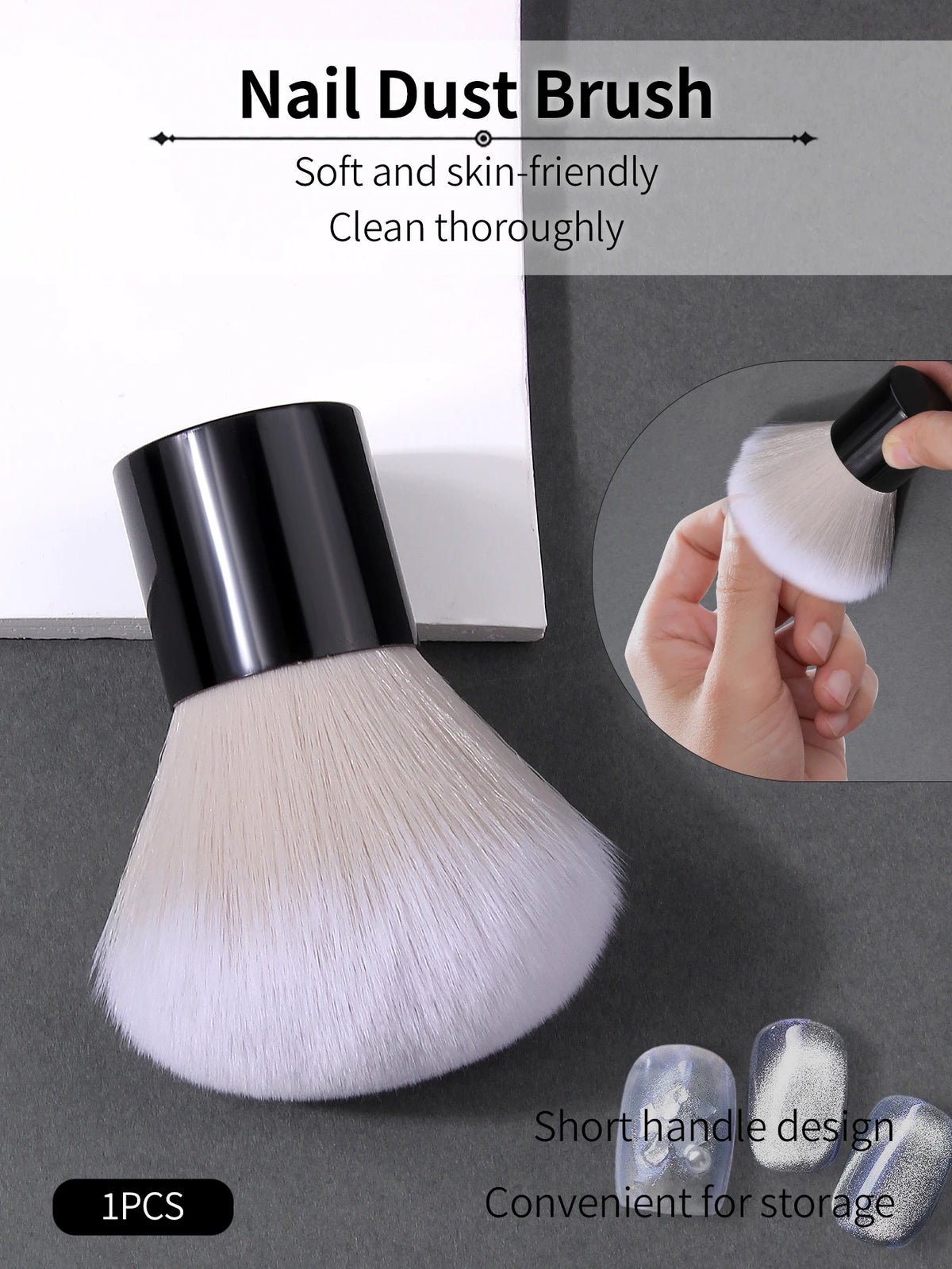 Mushroom Nail Dust Brush – Soft Manicure & Gel Polish Cleaner Nail Dust Brush Nixie