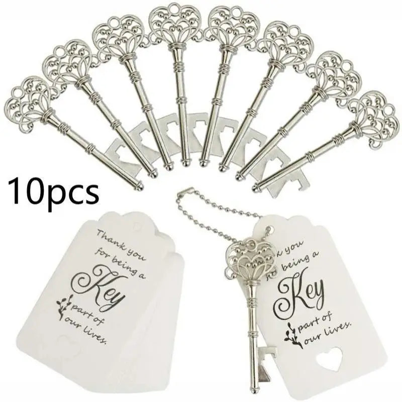 Key Shaped Bottle Opener Keychain 10 Pcs | Vintage Party Favors Party Favor Keychain Nixie A4