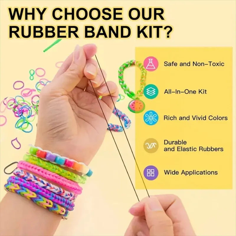 2900+ Pcs 32-Colour Rubber Band Bracelet Loom Kit – DIY Craft Set Loom Band Craft Kit Nixie
