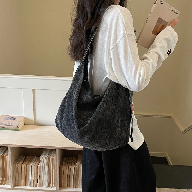 Large-Capacity Denim Shoulder Tote Bag for Women Denim Shoulder Tote Nixie