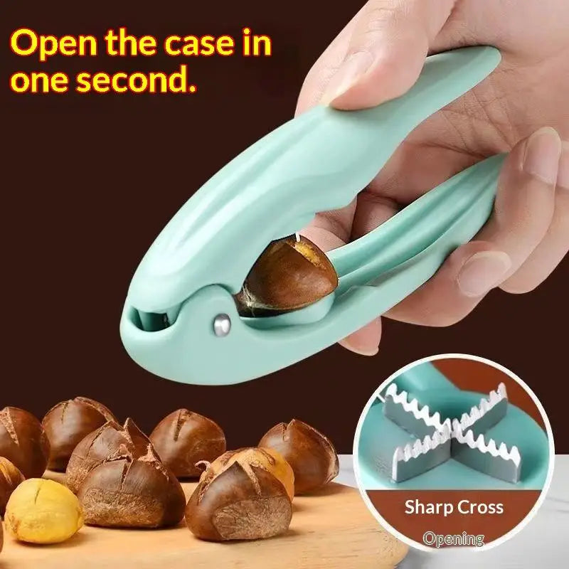 Chestnut Opener – Serrated Steel Blades & Ergonomic Handle Nut Shell Opener Nixie