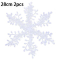 White Glitter Snowflake Ornaments – Christmas Tree & Party Decor Christmas Ornaments Nixie 28cm 2pcs