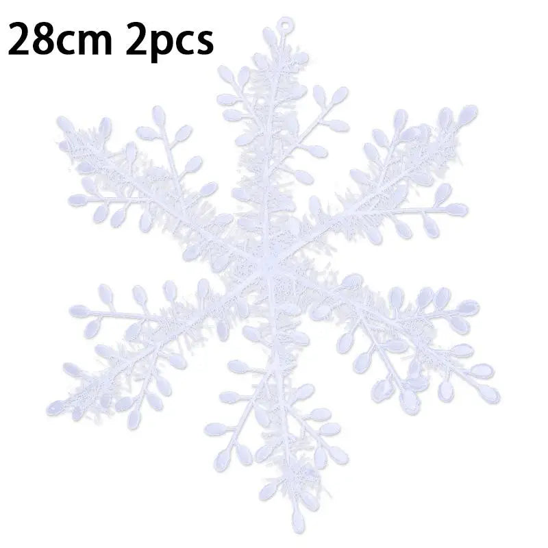 White Glitter Snowflake Ornaments – Christmas Tree & Party Decor