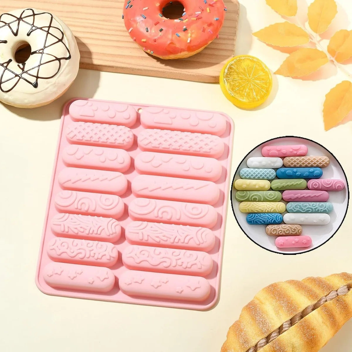 16-Cavity Silicone Chocolate Bar Mold with Candy Sticks Silicone Baking Mold Nixie