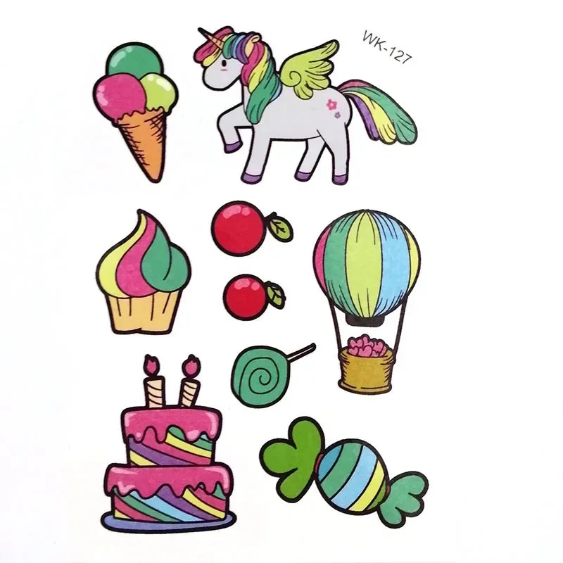 Kids Cartoon Animal Temporary Tattoo Stickers – 1 or 10 Sheets Temporary Tattoo Stickers Nixie 1pcs WK127