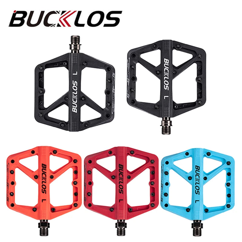 BUCKLOS Flat Bike Pedals DU Bearing MTB BMX Anti-Slip Platform Flat Bike Pedals Nixie