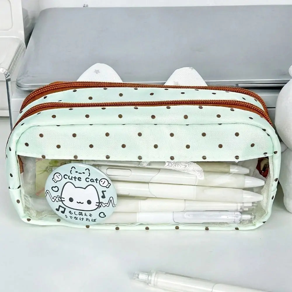 Cute Cat Pencil Case Large Capacity Pen Bag with Photo Window Pencil Case Nixie