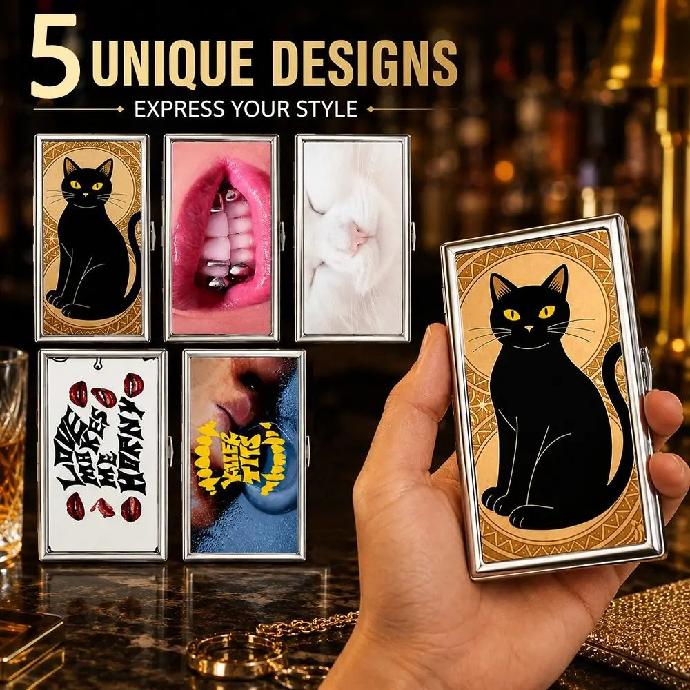 Nixie Vintage Metal Card Case – Snap-Close ID & Card Holder Metal Card Holder Nixie