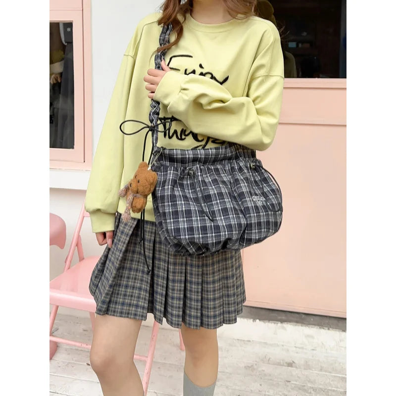 Vintage Plaid Crossbody Bag – Large Capacity Women's Shoulder Bag Crossbody Shoulder Bag Nixie