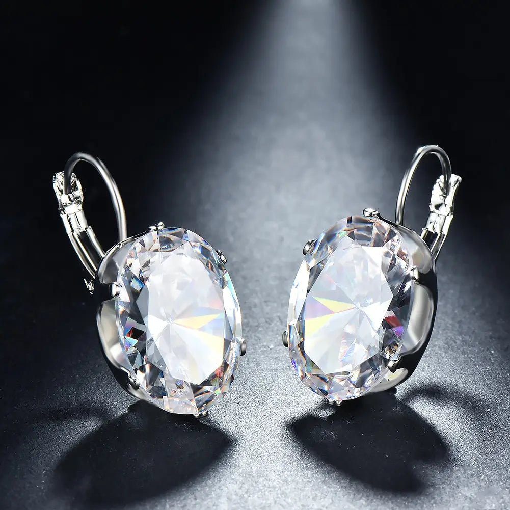 Women's Large Zircon Drop Earrings – Crystal Statement Jewelry Drop Earrings Nixie