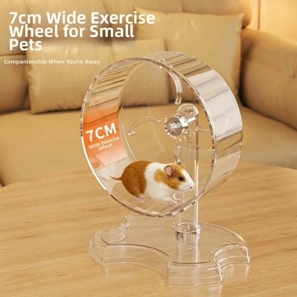 18cm Clear Hamster Running Wheel – Quiet & Height-Adjustable Pet Exercise Wheel Nixie