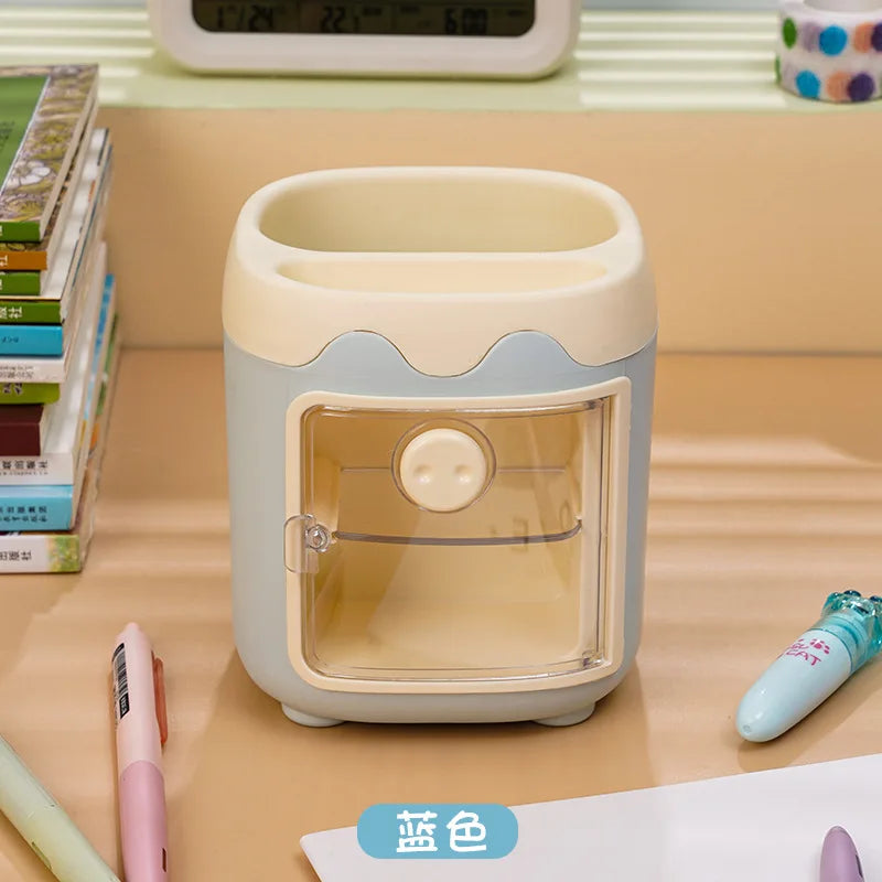 Cute Bear Pencil Holder & Multipurpose Desk Organizer Box Desk Organizer Nixie Blue