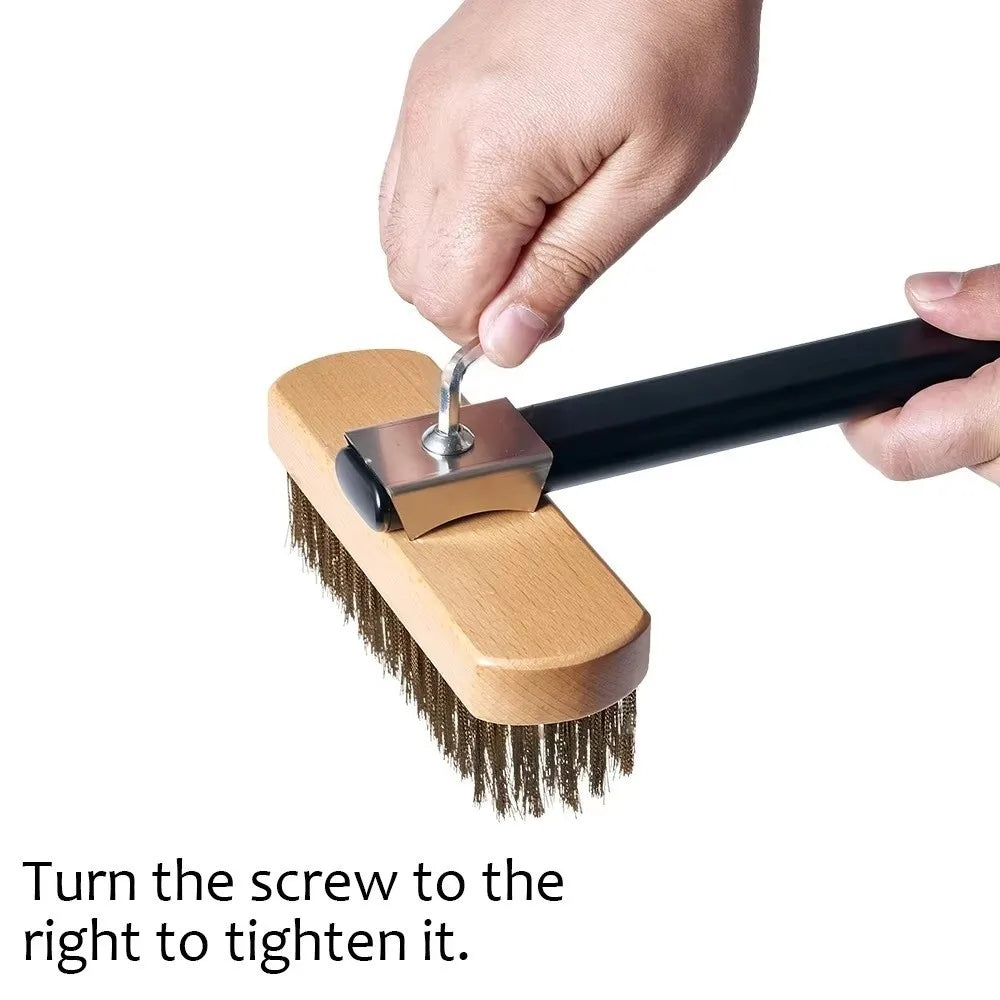 Copper Wire Pizza Oven & Grill Cleaning Brush Long Handle