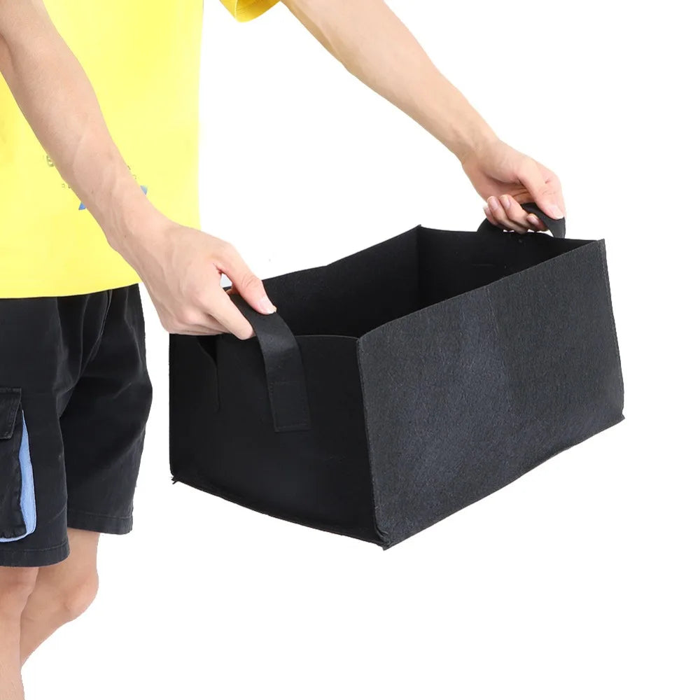 2PCS Rectangle Felt Plant Grow Bags with Handles – S, M, L Fabric Grow Bags Nixie