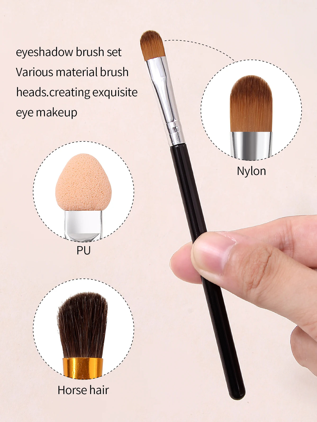 6-Piece Eyeshadow Brush Set – Soft Blending & Sponge Applicators Eyeshadow Brush Set Nixie