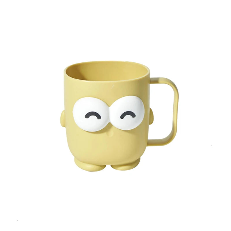 Cute Cartoon Toothbrush Holder & Mouthwash Cup – PP Plastic Toothbrush Holder Cup Nixie Yellow