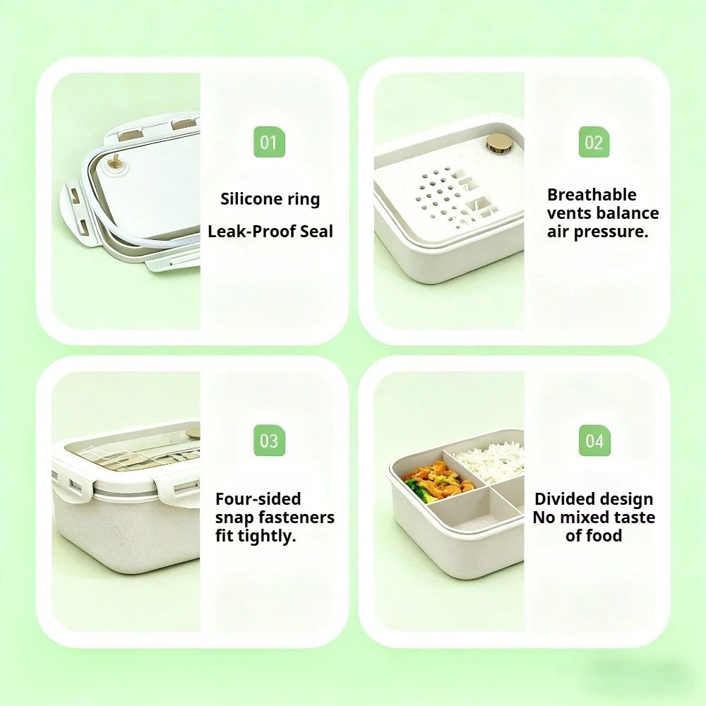 Divided Bento Box Leak-Proof Microwave Safe Lunch Box