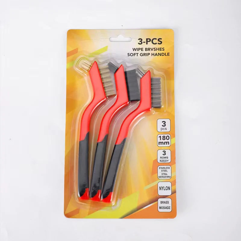 7" Stainless Steel & Brass Wire Brush Set – 3-Piece Cleaning Kit Wire Brush Set Nixie upgrade 3pcs