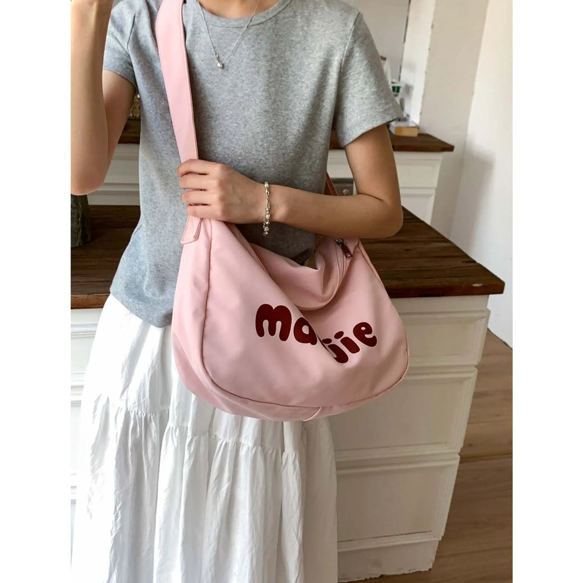 Women's Canvas Letter Crossbody Bag – Large Capacity | Nixie Canvas Crossbody Bag Nixie