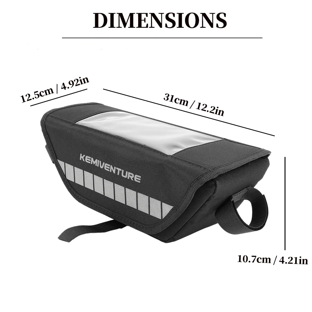 Universal Motorcycle Handlebar Bag – Touchscreen Navigation Pocket