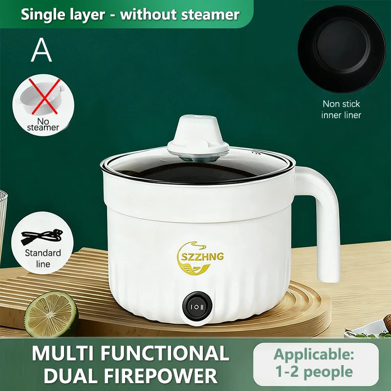 Mini Rice Cooker with Steamer 1.8L Non-Stick Electric Hot Pot Mini Rice Cooker Nixie A