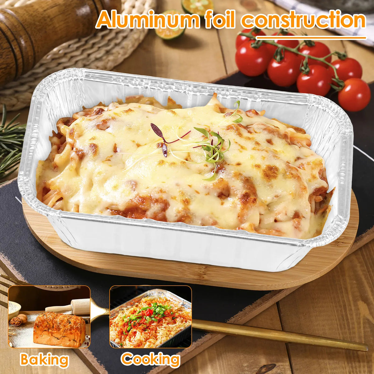 100-Pack Aluminum Foil Loaf Pans – Non-Stick Baking Trays Foil Loaf Baking Pans Nixie