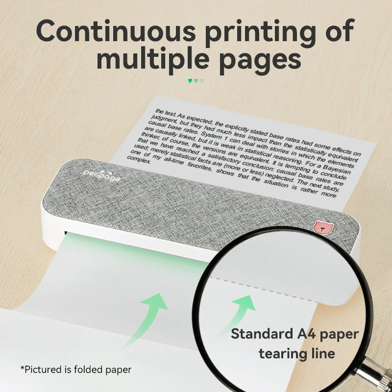 PeriPage A40 Folded A4 Thermal Paper 100 Sheets – BPA-Free