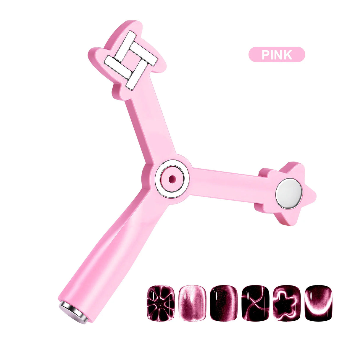 4-in-1 Cat Eye Nail Art Magnet Stick | Glass Bead Gel Tool Nail Art Magnet Tool Nixie Pink