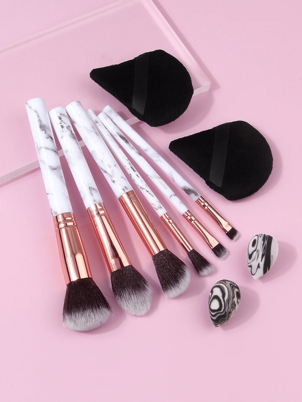 10-Piece Makeup Brush Set with Powder Puff & Sponge Makeup Brush Set Nixie