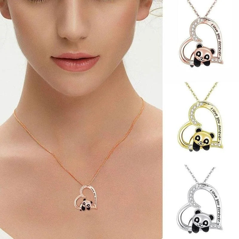 Panda Glass Pendant Necklace | Vintage Mood Tracker | Women's Gift Pendant Necklace Nixie