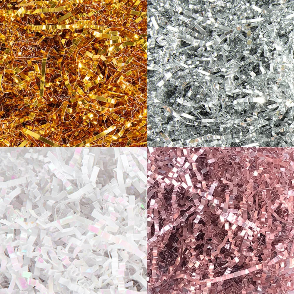 100g Shredded Foil Crinkle Paper – Gift Box Filler & Crafts